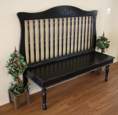   Garden Benches on Repurposed Crib Bench By A Diamond In The Stuff