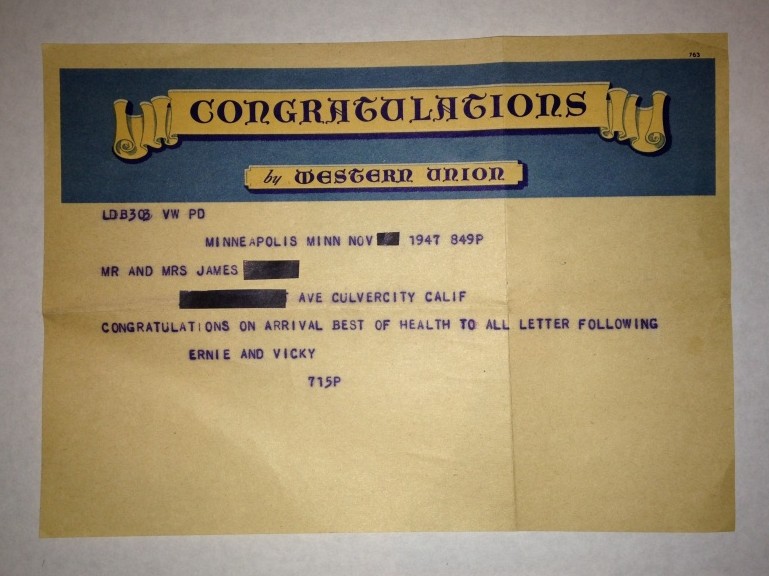Western Union Congratulations Telegram